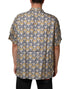 Dolce & Gabbana Cream Cotton Silk Hawaii Scallop Shell Print Shirt